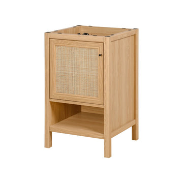 Jasper Rattan Modern Coastal 2-Shelf Bath Vanity Cabinet Only (Sink Basin Not Included) - JONATHAN Y